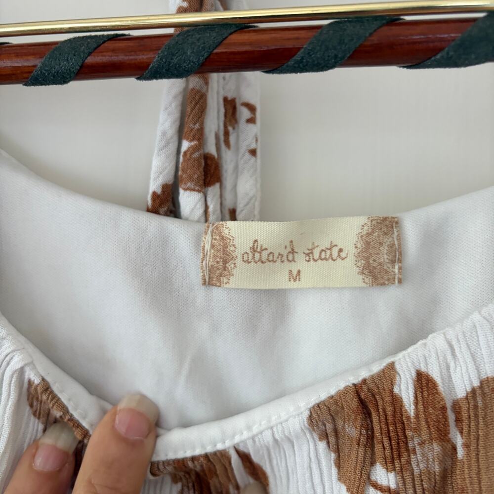 Altar'd State White Floral Mini Dress Size Medium - Picture 7 of 8